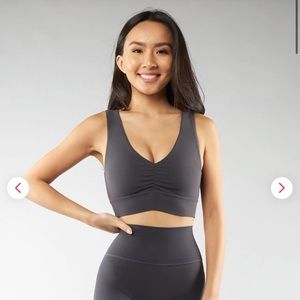 Buffbunny Synthesis Crop Top Sports Bra - Charcoal Gray - XS